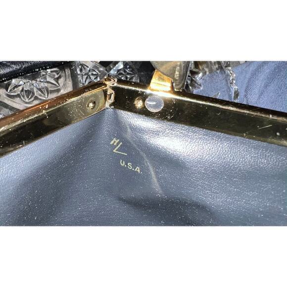Vintage Black suede Harry Levine HL Clutch made in the USA - Picture 8 of 8
